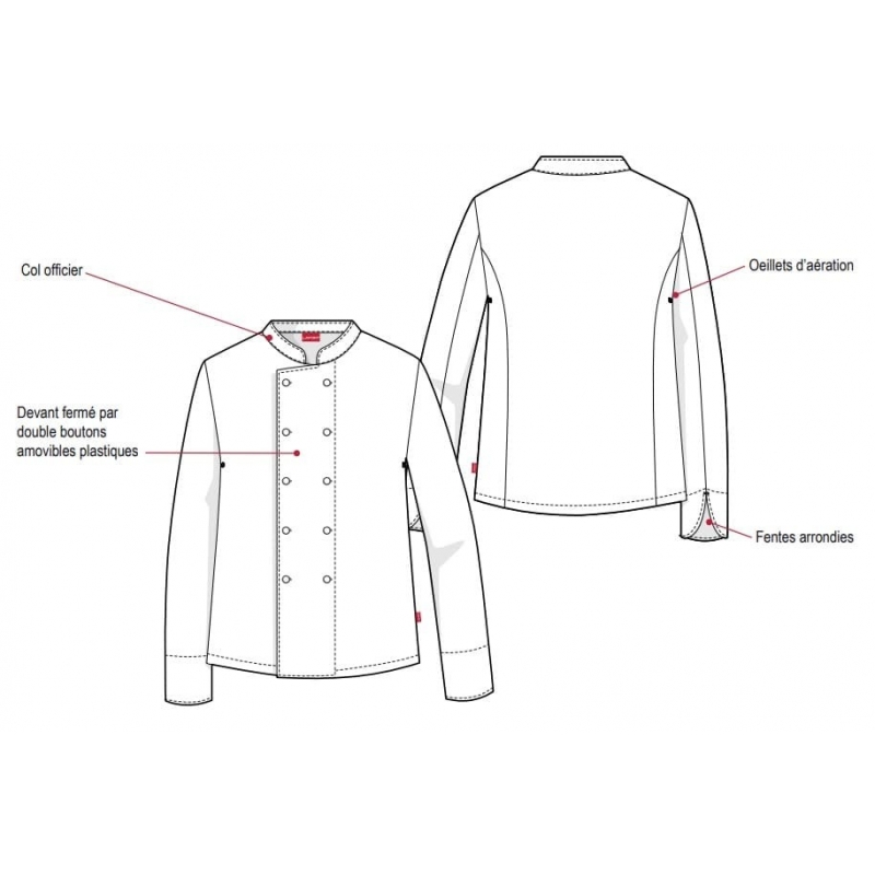 Veste de Cuisine Homme Baguette Blanc Lafont