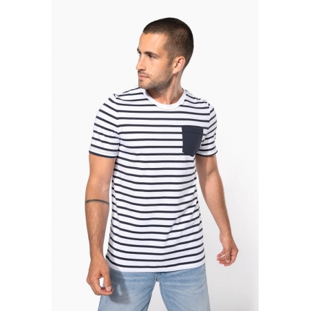 T-shirt marinière avec poches Homme K378 Kariban T-shirt marinière avec poches Homme K378 Kariban