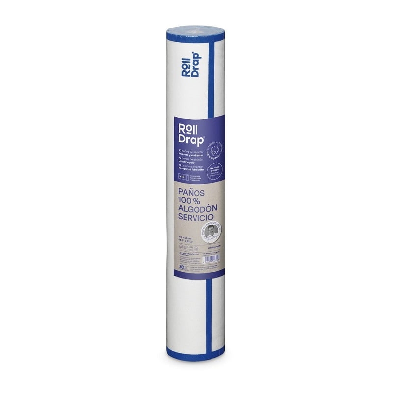 Rouleau de 10 torchons multi-usage liseré bleu Roll Drap