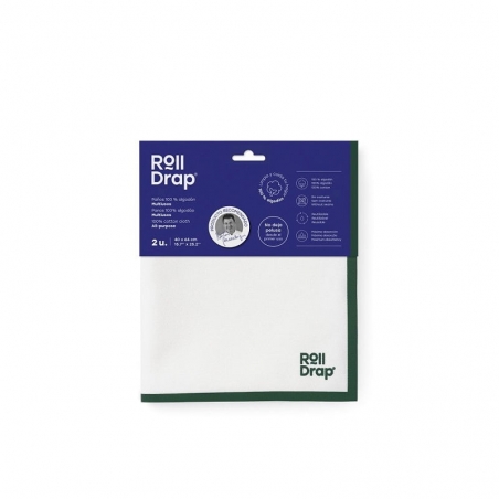 Rouleau de 10 torchons multi-usage liseré vert Roll Drap Rouleau de 10 torchons multi-usage liseré vert Roll Drap