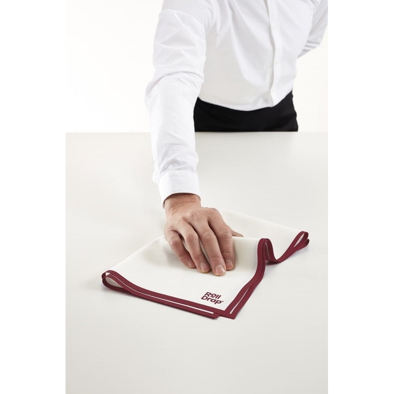 Rouleau de 10 torchons multi-usage liseré rouge Roll Drap