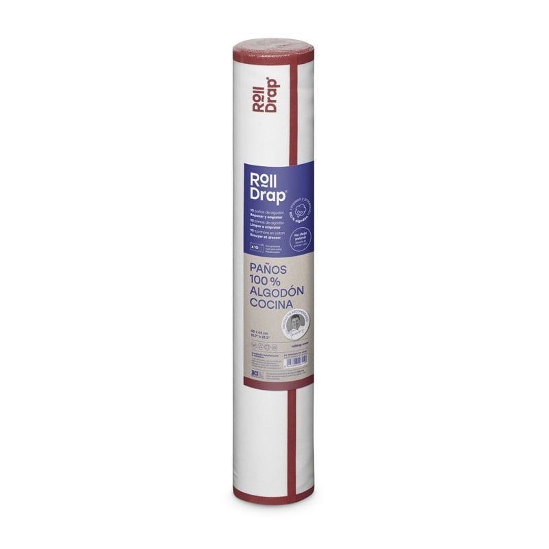 Rouleau de 10 torchons multi-usage liseré rouge Roll Drap