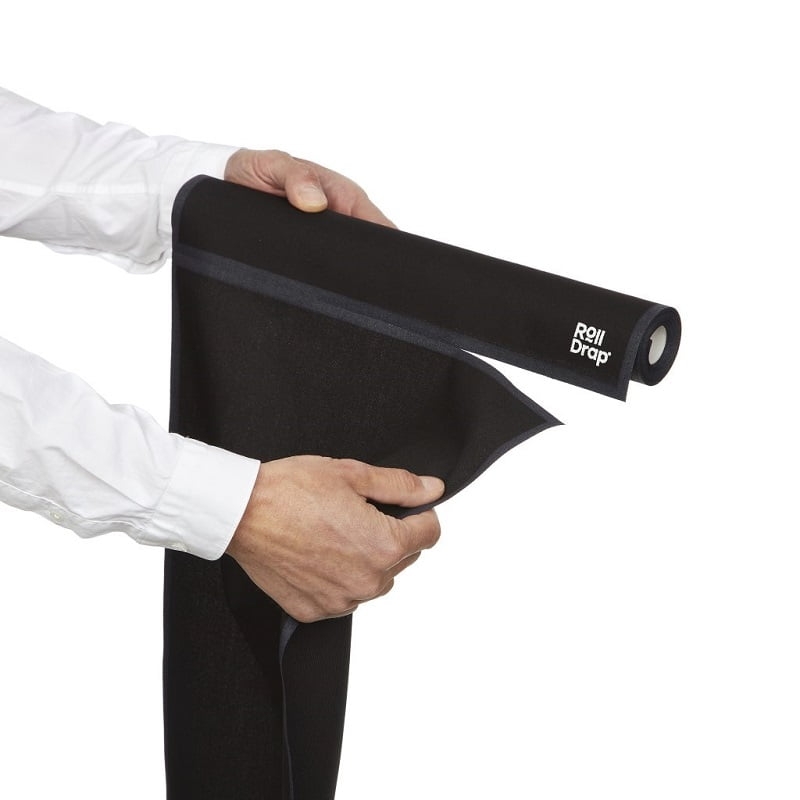Rouleau de 10 torchons de service noir Roll Drap