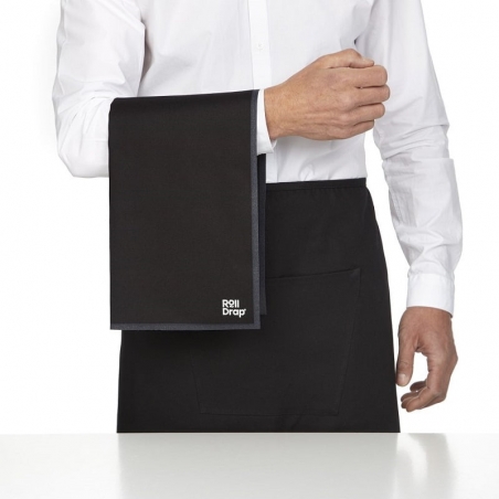 Rouleau de 10 torchons de service noir Roll Drap
