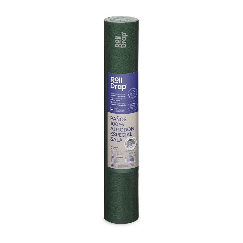 Rouleau de 10 torchons de service vert Roll Drap
