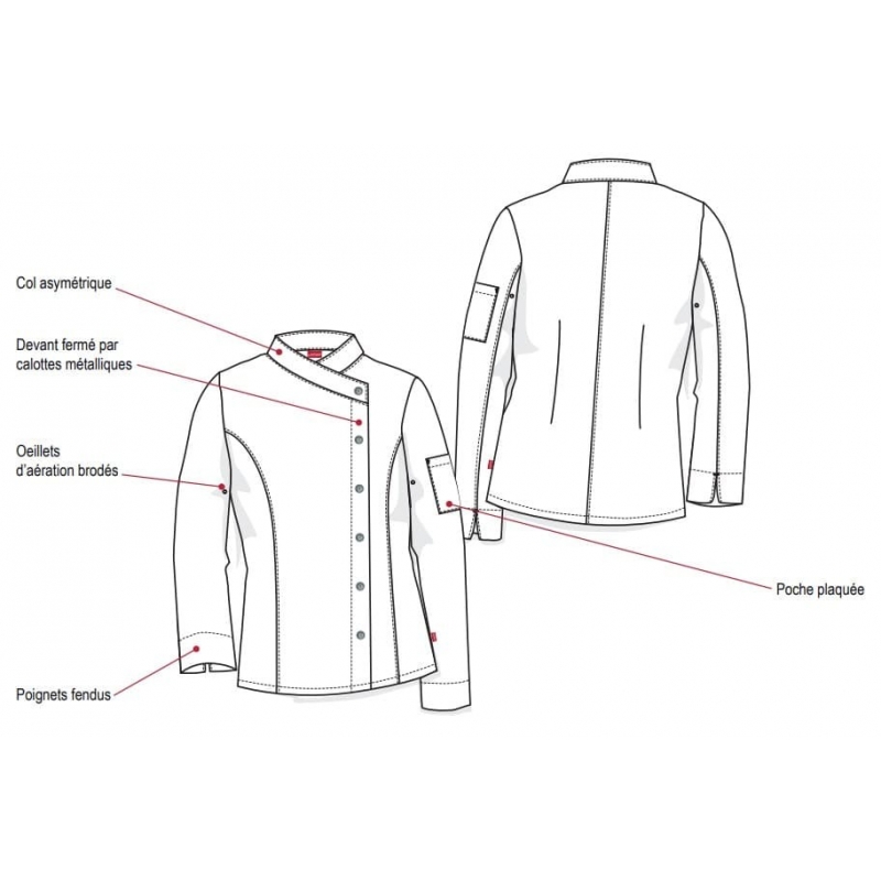 Veste de Cuisine Femme Cannelle Blanc Lafont