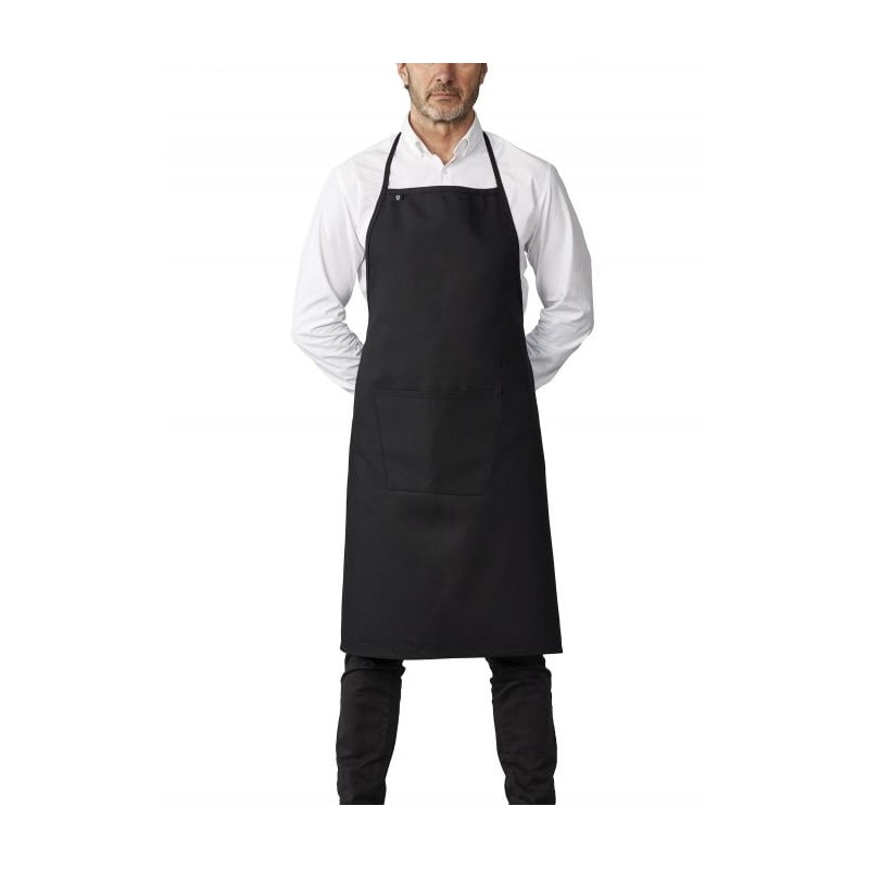 Tablier de cuisine avec bavette et poche noir Roll Drap