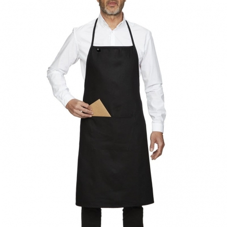 Tablier de cuisine avec bavette et poche noir Roll Drap Tablier de cuisine avec bavette et poche noir Roll Drap