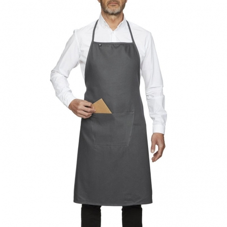 Tablier de cuisine avec bavette et poche gris anthracite Roll Drap Tablier de cuisine avec bavette et poche gris anthracite Roll Drap