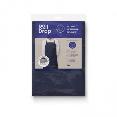 Tablier de cuisine avec bavette et poche bleu petrole Roll Drap Tablier de cuisine avec bavette et poche bleu petrole Roll Drap