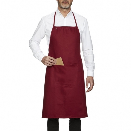 Tablier de cuisine avec bavette et poche bordeaux Roll Drap Tablier de cuisine avec bavette et poche bordeaux Roll Drap