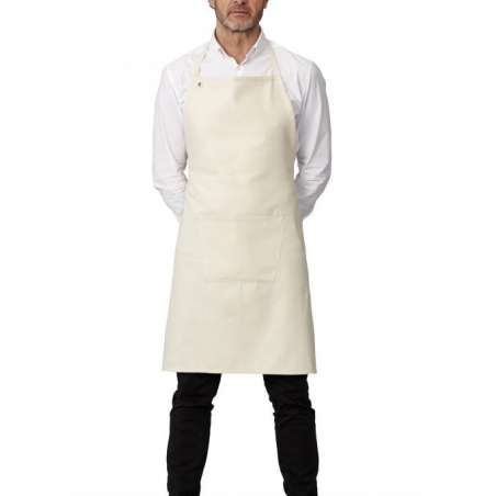Tablier de cuisine avec bavette et poche ecru Roll Drap Tablier de cuisine avec bavette et poche ecru Roll Drap