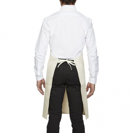 Tablier de cuisine avec bavette et poche ecru Roll Drap Tablier de cuisine avec bavette et poche ecru Roll Drap