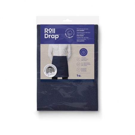 Tablier mi-long avec poche bleu pétrole Roll Drapoll Drap Tablier mi-long avec poche bleu pétrole Roll Drapoll Drap
