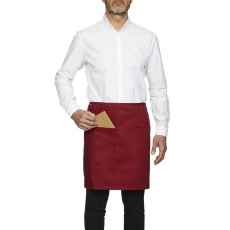Tablier mi-long avec poche bordeaux Roll Drap Tablier mi-long avec poche bordeaux Roll Drap