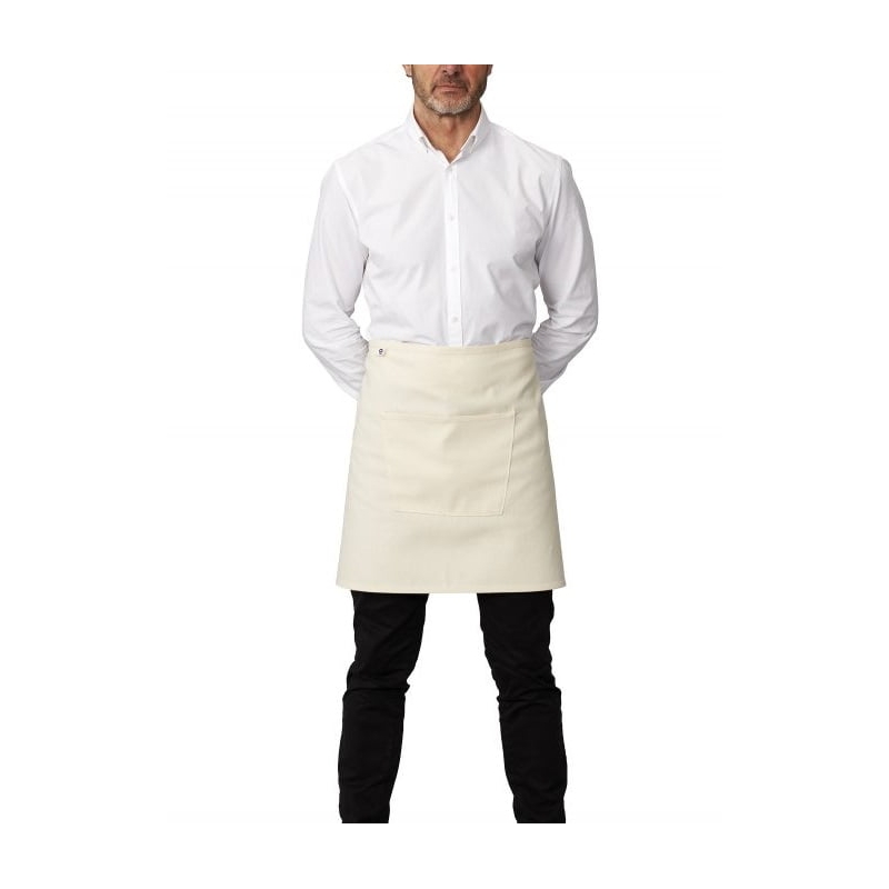 Tablier mi-long avec poche ecru Roll Drap