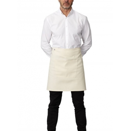 Tablier mi-long avec poche ecru Roll Drap Tablier mi-long avec poche ecru Roll Drap