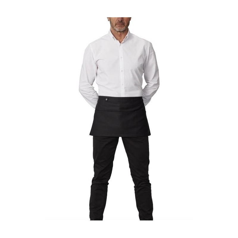 Tablier de service court à poche noir Roll Drap
