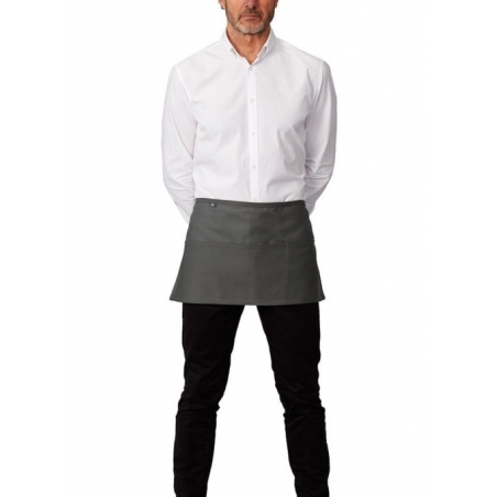 Tablier de service court à poche gris anthracite Roll Drap Tablier de service court à poche gris anthracite Roll Drap