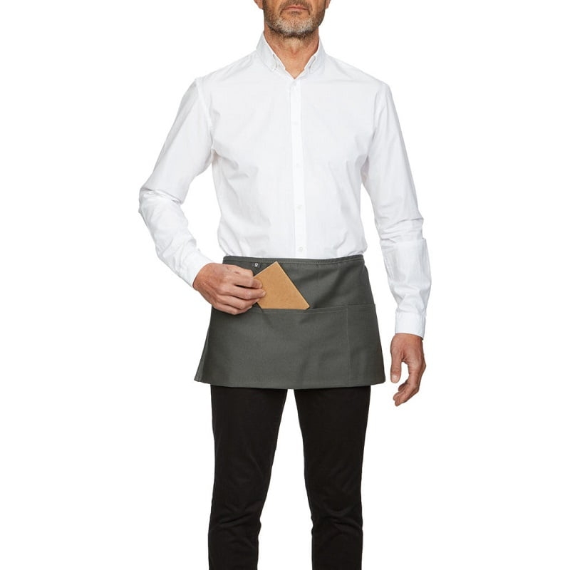 Tablier de service court à poche gris anthracite Roll Drap