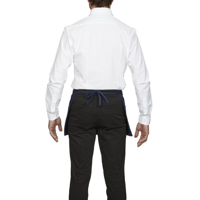 Tablier de service court à poche bleu pétrole Roll Drap