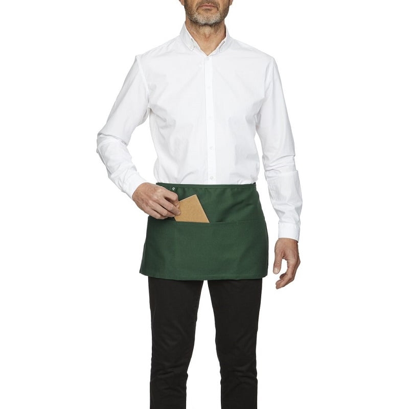 Tablier de service court à poche vert Roll Drap