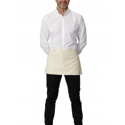 Tablier de service court à poche ecru Roll Drap