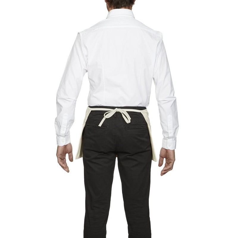 Tablier de service court à poche ecru Roll Drap