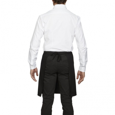 Tablier mi-long avec poche noir Roll Drap Tablier mi-long avec poche noir Roll Drap