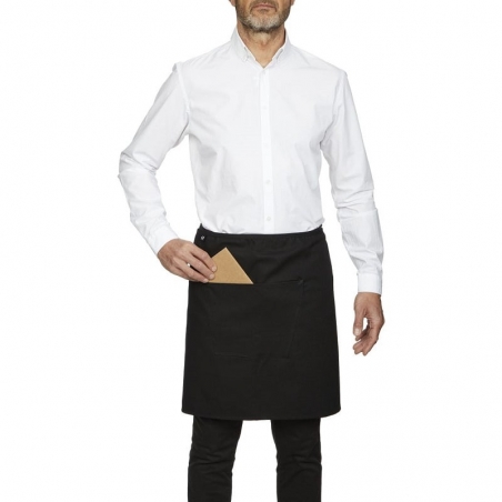 Tablier mi-long avec poche noir Roll Drap Tablier mi-long avec poche noir Roll Drap