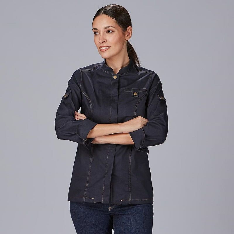 Veste de cuisine en jean denim femme Valera Gary's