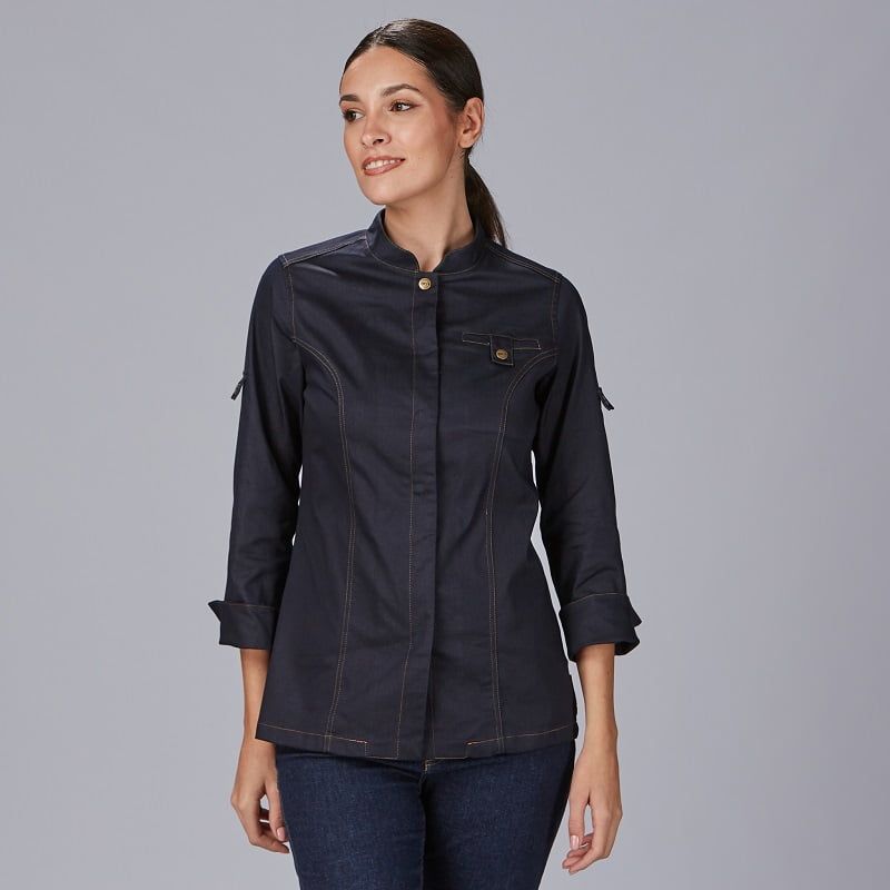 Veste de cuisine en jean denim femme Valera Gary's
