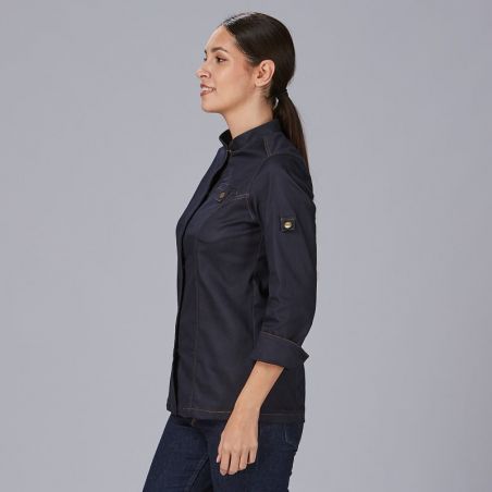 Veste de cuisine en jean denim femme Valera Gary's