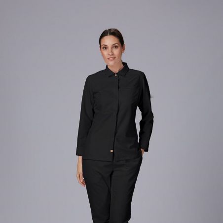 Veste cuisine style chemise éco responsable femme Moral Gary's