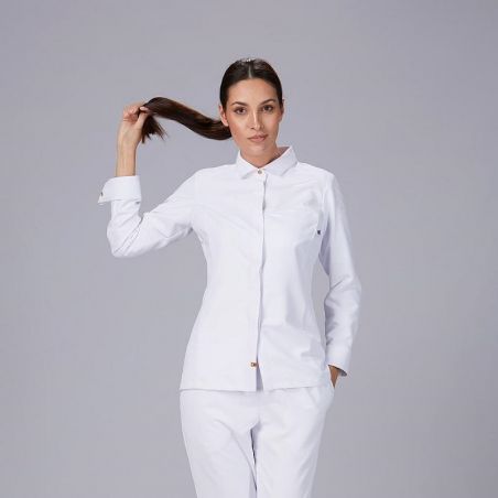 Veste cuisine style chemise éco responsable femme Moral Gary's