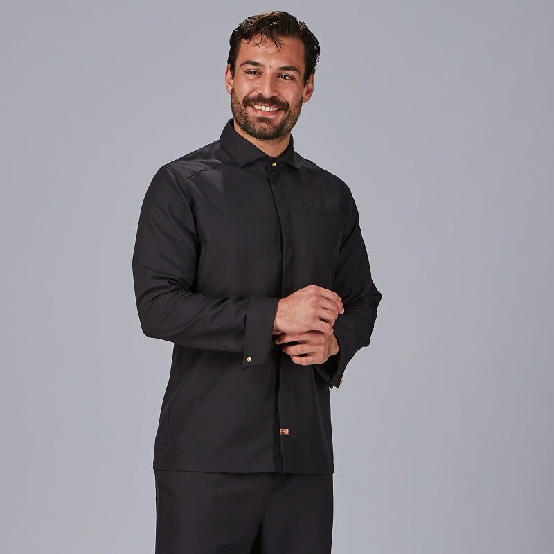 Veste cuisine style chemise éco responsable Tommaso Gary's